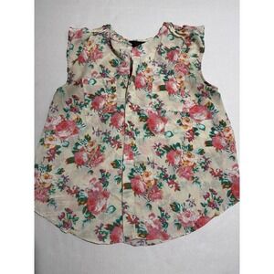 Ovi Brand Women's Floral Print Sleeveless Blouse, 100% Polyester, Medium #1055